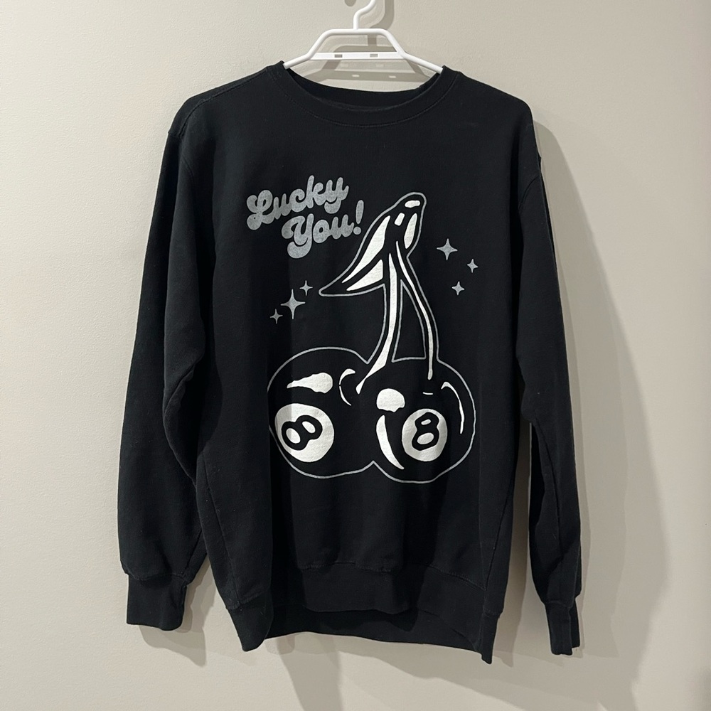 Black “Lucky You!” Crewneck